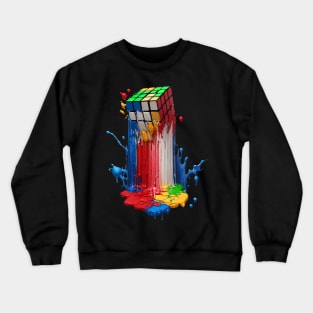 Melting Rubiks Cube Crewneck Sweatshirt